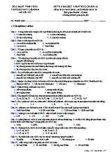 Đề thi khảo sát kiển thức chuẩn bị môn Sinh học Lớp 10 - Mã đề 357 - Năm học 2019-2020 - Trường THPT Liễn Sơn